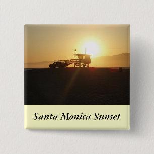 Santa Monica op Sunset Vierkante Button 5,1 Cm