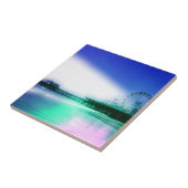 Santa Monica Pier - Blauwe groene foto bewerken Tegeltje (Zijkant)