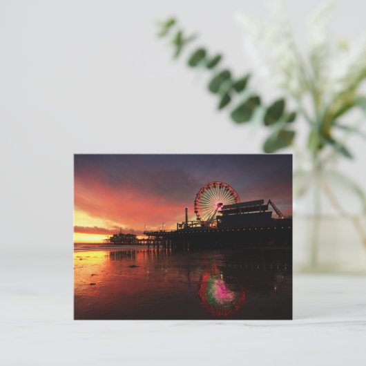 Santa Monica Pier Briefkaart (Staand voorkant)