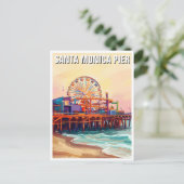 Santa Monica Pier Briefkaart (Staand voorkant)