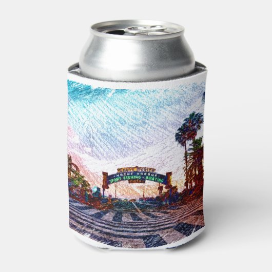 Santa Monica Pier Color Blikjeskoeler (Blikje Voorkant)