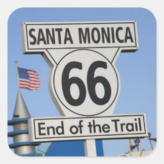 Santa Monica Pier - Einde van de Trail Vierkante Sticker