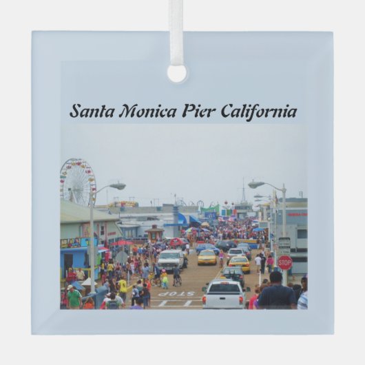 SANTA MONICA PIER GLAS ORNAMENT (Voorkant)