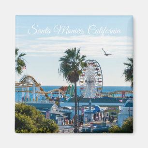 Santa Monica Pier op een zonnige middag Magneet