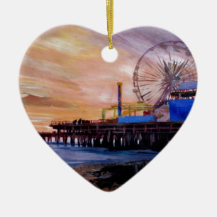 Santa Monica Pier op Sunset Keramisch Ornament