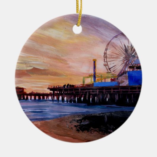 Santa Monica Pier op Sunset Keramisch Ornament (Voorkant)