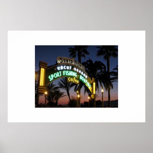 Santa Monica Pier op Sunset Poster (Voorkant)
