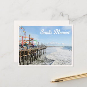 Santa Monica Pier Roller Coaster LA Foto Briefkaart