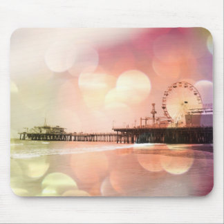 Santa Monica Pier - Spaarroze Foto bewerken Muismat