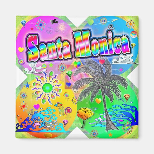 Santa Monica Quadro Seasons Magnet Magneet (Voorkant)