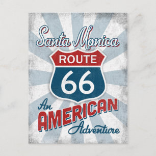 Santa Monica Route 66  Amerika Californië Briefkaart