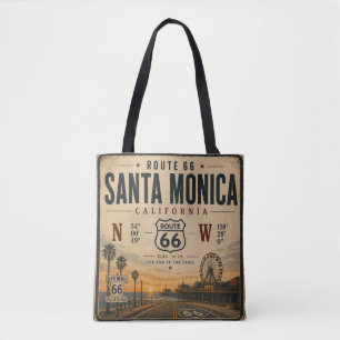 Santa Monica Route 66 Coördinaten Strand Draagtas