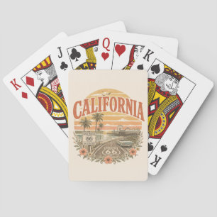 Santa Monica Route 66 Sunset Card Nacht Pokerkaarten