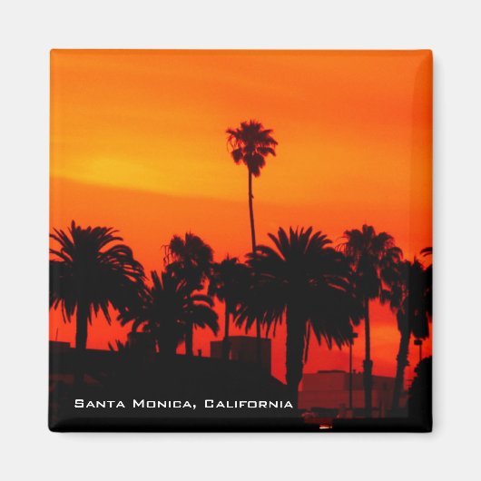 Santa Monica Sunset Magnet Magneet (Voorkant)