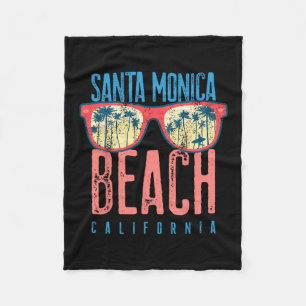 Santa Monica T-shirt Strand Californië Familie Vak Fleece Deken