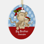 Santa Monkey Big Brother kerstversiering Keramisch Ornament (Rechts)