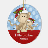 Santa Monkey Little Brother kerstversiering Keramisch Ornament (Links)