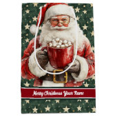  Santa Monogram Vakantie Cadeau Tas Kerstmis Medium Cadeauzakje (Voorkant)