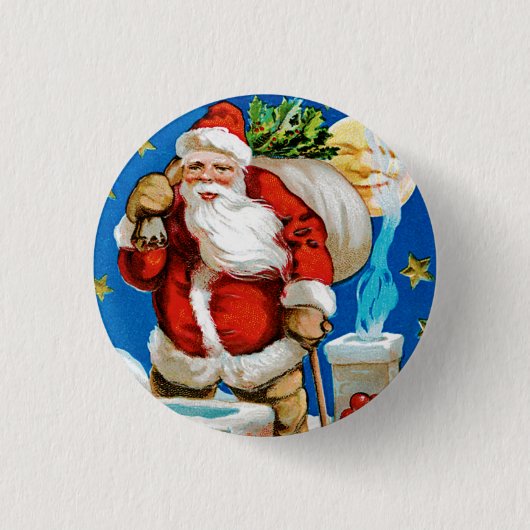 Santa Moon Ronde Button 3,2 Cm (Voorkant)