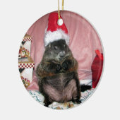 Santa Moses Pet Groundhog kerstversiering Keramisch Ornament (Links)