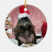Santa Moses Pet Groundhog kerstversiering Keramisch Ornament (Achterkant)