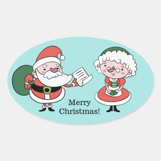 Santa & Mrs Claus stickers (Voorkant)