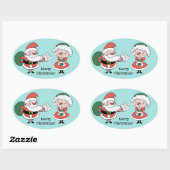 Santa & Mrs Claus stickers (Vel)