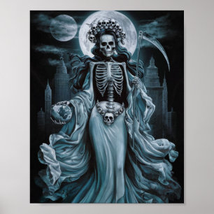 Santa Muerte in de dode stad Poster