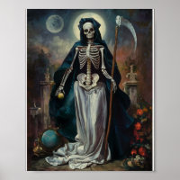 Santa Muerte in het Poster van de begraafplaats
