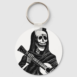 Santa Muerte met Guitar ongeveer begin jaren 1900 Sleutelhanger
