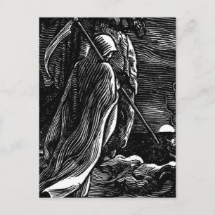 Santa Muerte (Mexicaanse grim Reaper) circa 1939 Feestdagenkaart