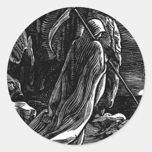 Santa Muerte (Mexicaanse grim Reaper) circa 1939 Ronde Sticker