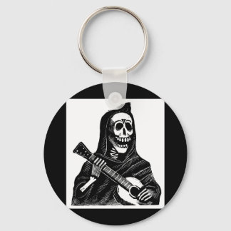 Santa Muerte (Mexican Grim Reaper) die gitaar spee Sleutelhanger