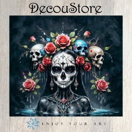 Santa Muerte Rising Decoupage Tissuepapier