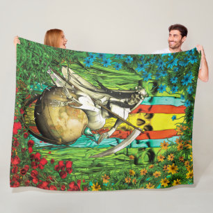 Santa Muerte Tarot - De wereld Fleece Deken