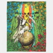 Santa Muerte Tarot - De wereld Fleece Deken (Voorkant)