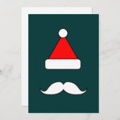 Santa Mustache Feestdagenkaart (Voorkant / Achterkant)