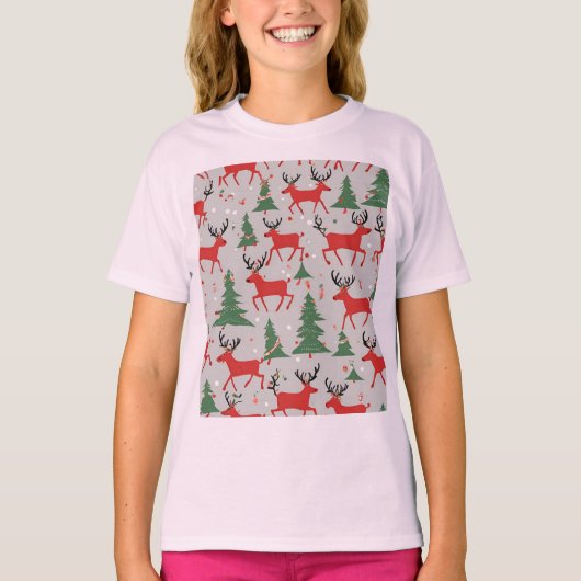Santa n Reindeer T-shirt (Voorkant)