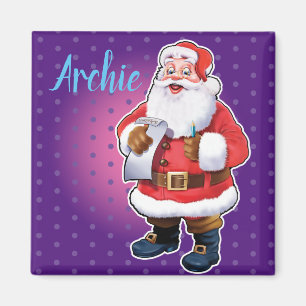 Santa name list fridge magnet magneet