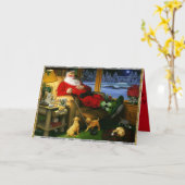 Santa Napping na het golfen op een kerst Kaart (Gele Bloem)