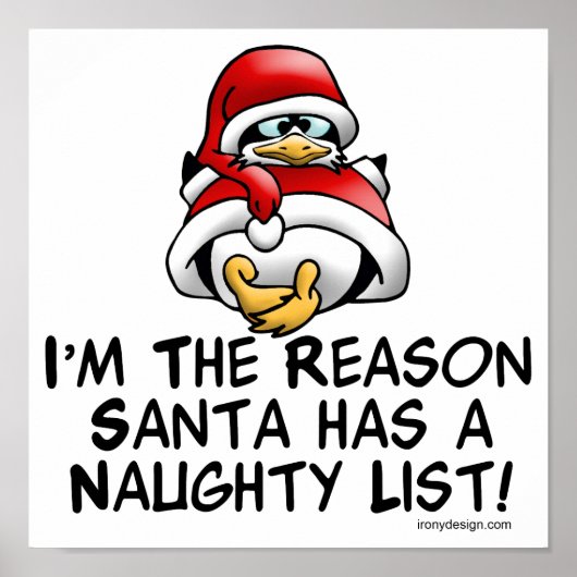 Santa Naughty List Poster (Voorkant)