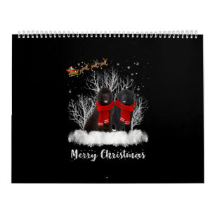 Santa Newfoundland Couple Merry Kersthond Gift Kalender