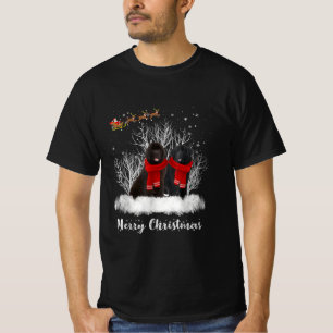 Santa Newfoundland Couple Merry Kersthond Gift T-shirt