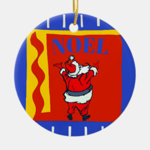 Santa Noel, voeg, geef tekst toe uit Keramisch Ornament