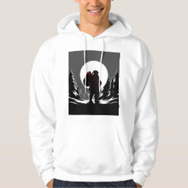 Santa Noir – Black & White Santa with Red Glow Hoodie