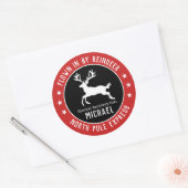 Santa Noordpool Rendier Kerst sticker (Envelop)