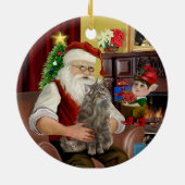 Santa - Noorse Boskat Keramisch Ornament (Achterkant)