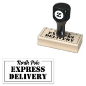 Santa North Pole Express-levering Rubberstempel (Gestempeld)