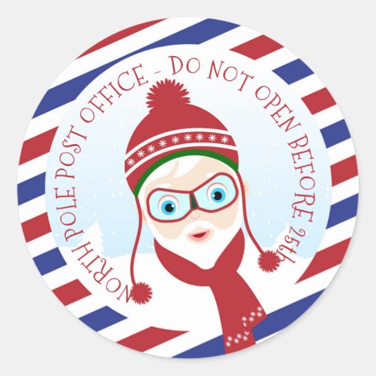Santa North Pole Post Kantoor Round Sticker (Voorkant)