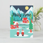 Santa NorthPole Kerst Vakantie Party uitnodiging (Staand voorkant)